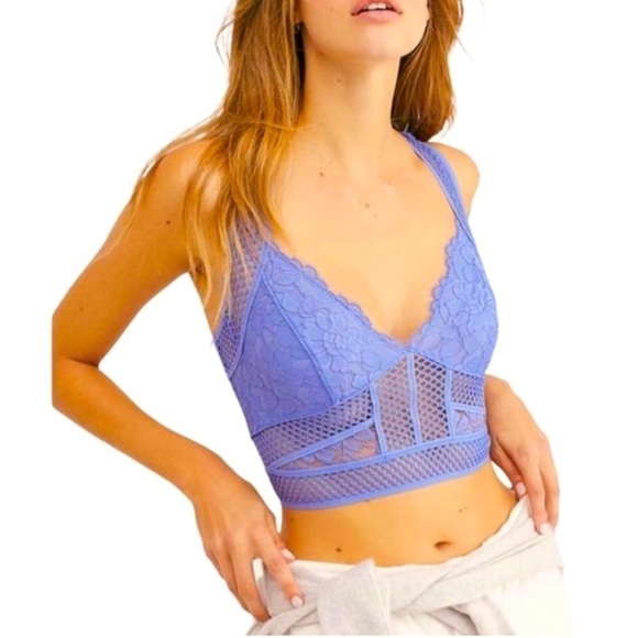 Intimately Free People Egret Sitting Pretty Brami Bralette Lace Bra Womens - Picture 1 of 7
